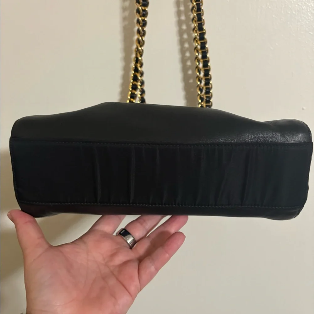 Prada Black Leather Chain Shoulder Bag GUC - Picture 7 of 13